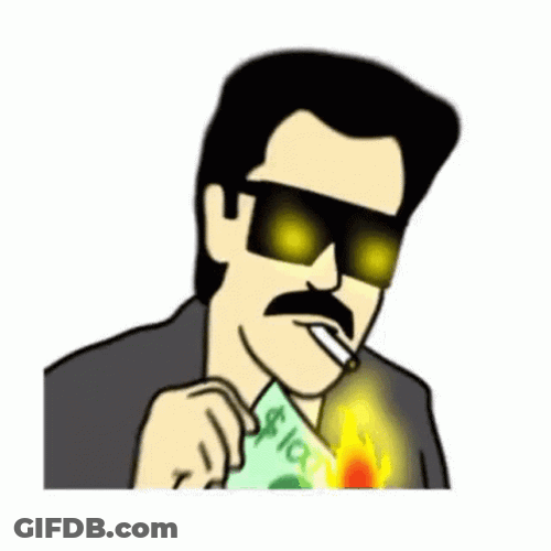 Burning Money Sunglasses Cool Lighting Cigarette GIF