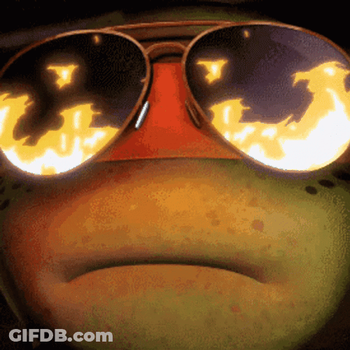 Burning Ninja Turtles Pizza Face GIF