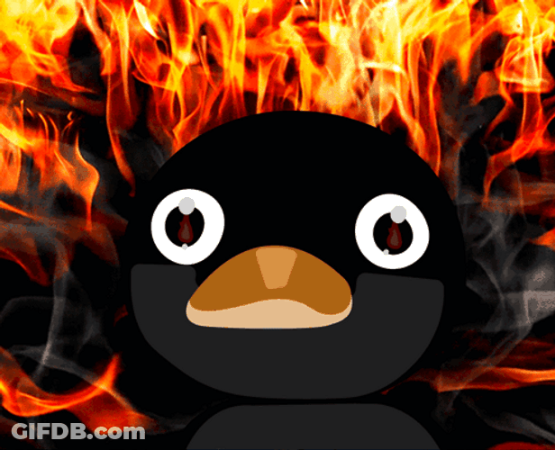 Burning Noot Noot Meme GIF