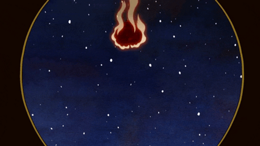Burning Shooting Star Cartoon GIF