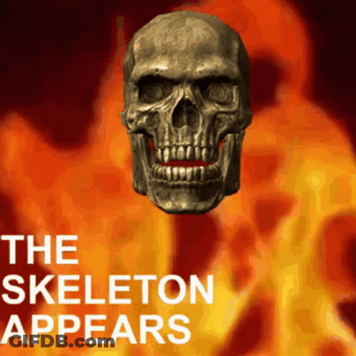 Burning Skull Meme Skeleton Burned GIF
