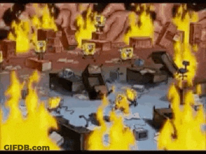 Burning Spongebob GIF