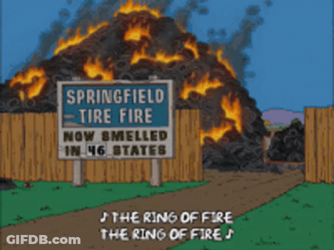 Burning Springfield Tire Fire GIF