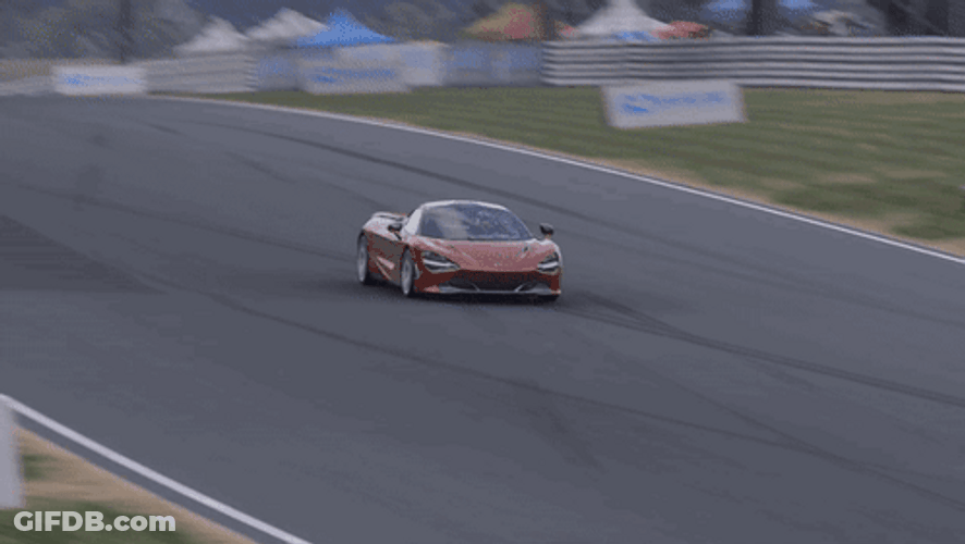 Burnt Sienna Mclaren 720S Car Racing GIF