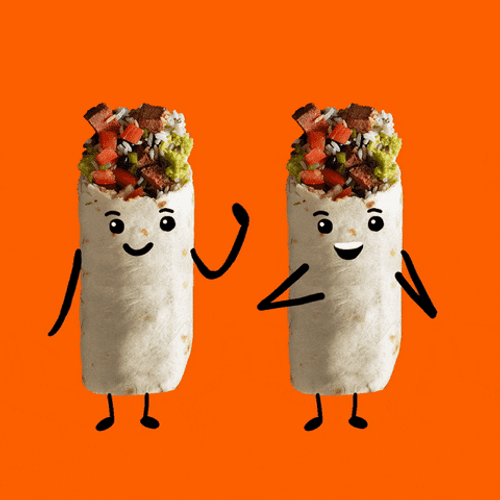 Burrito Couple Waving Hello GIF