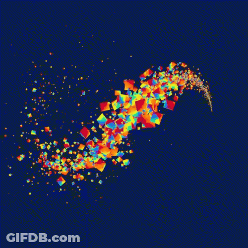 Bursting Flashing Colors Tail GIF