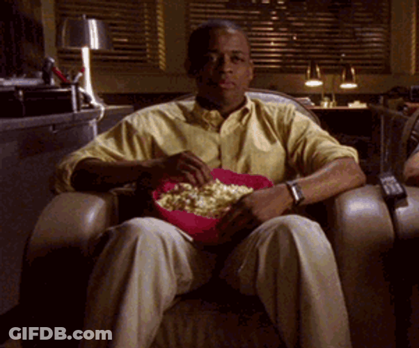 Burton Guster From Psych Eating Popcorn Meme GIF