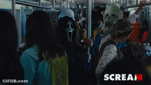 Bus Full Of People With Scream Text GIF