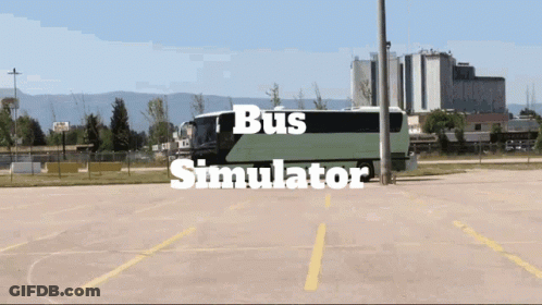 Bus Parked With Bus Simulator Text GIF
