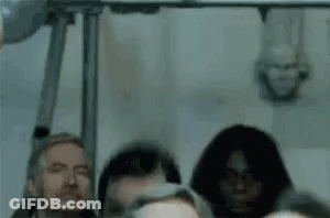 Bus Passengers With Heads Hanging GIF