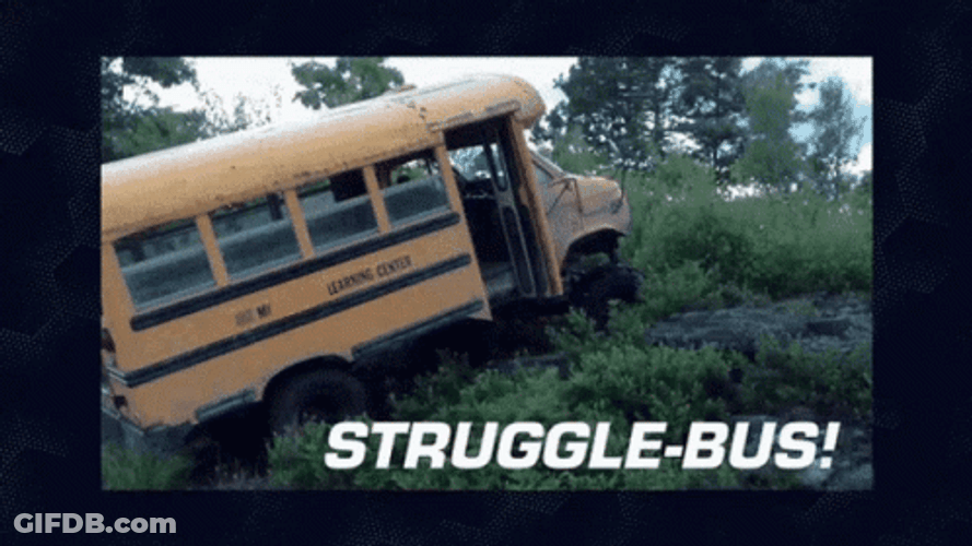 Bus Struggle On The Road Up GIF