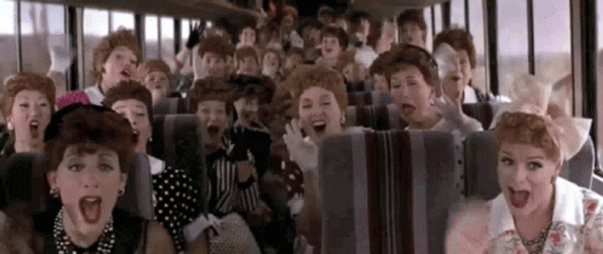 Bus Women Waving Rat Race I Love Lucy GIF