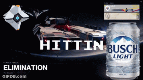 Busch Light Can Next To Ghost Ship GIF