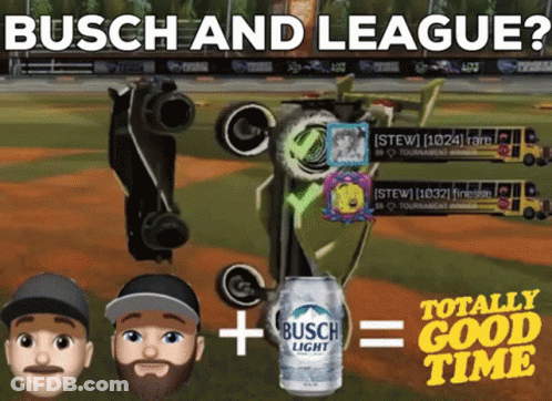 Busch Light Can Next To Rocket League GIF