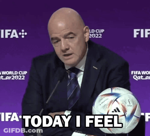 Businessman Holding Soccer Ball Says Today I Feel GIF