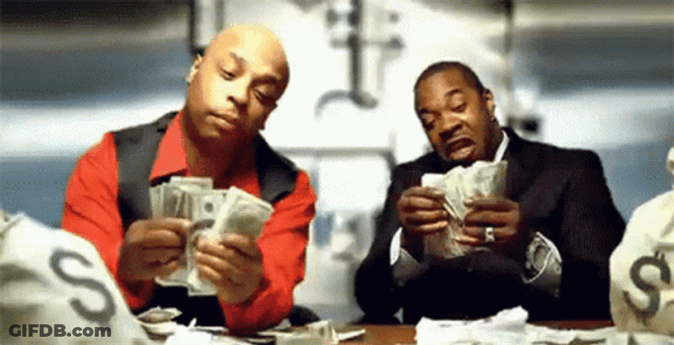 Busta Rhymes Counting Dollar Bill While Singing GIF