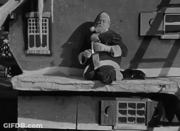 Buster Keaton Drunk Santa GIF