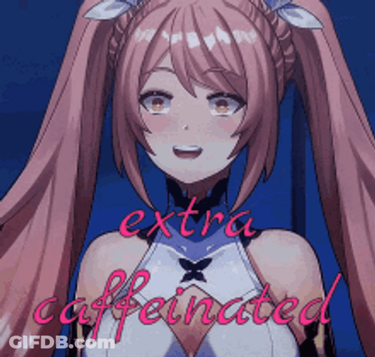 Busty Anime Girl Extra Caffeinated GIF