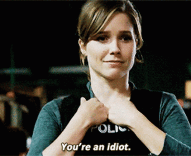 Busty Lady You're An Idiot GIF