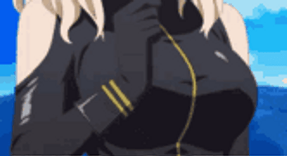Busty Sexy Anime Girl Cleavage GIF