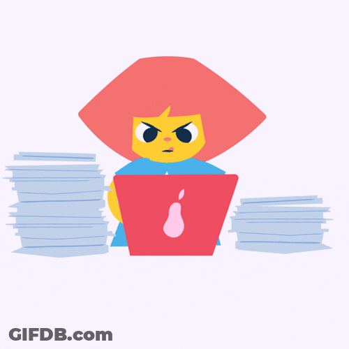 Busy Angry Cartoon Girl GIF