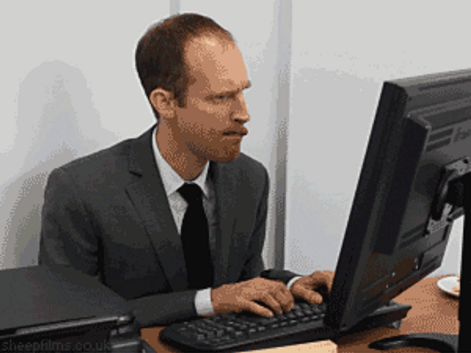 Busy At The Computer GIF