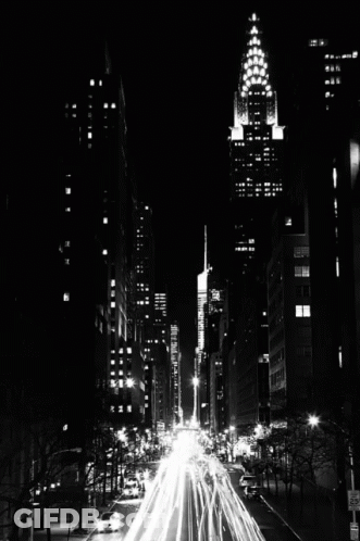 Busy City Street At Night GIF