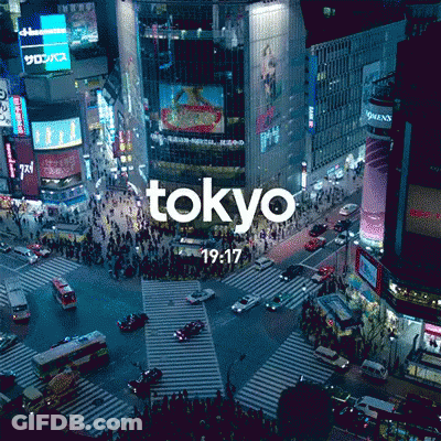 Busy Intersection Tokyo GIF