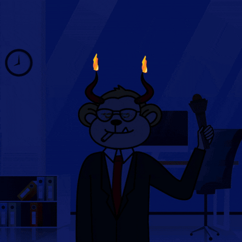 Busy Monday Bully Boss Igniting Horns GIF