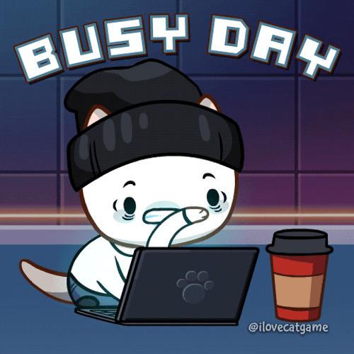 Busy Monday Hysterical Cat Laptop Typing GIF