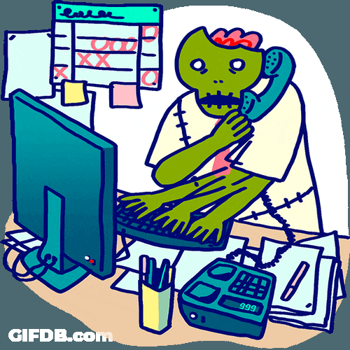 Busy Monday Multi Tasking Skeleton GIF