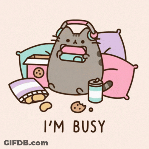 Busy Pusheen Playing GIF