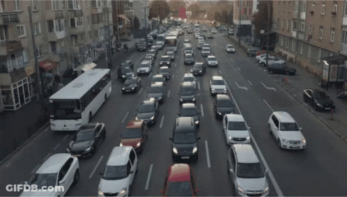 Busy Street Sign In 4 Mandates GIF