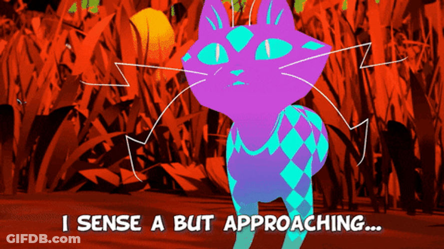 But Neon Cat Tsuchinoko In Half GIF