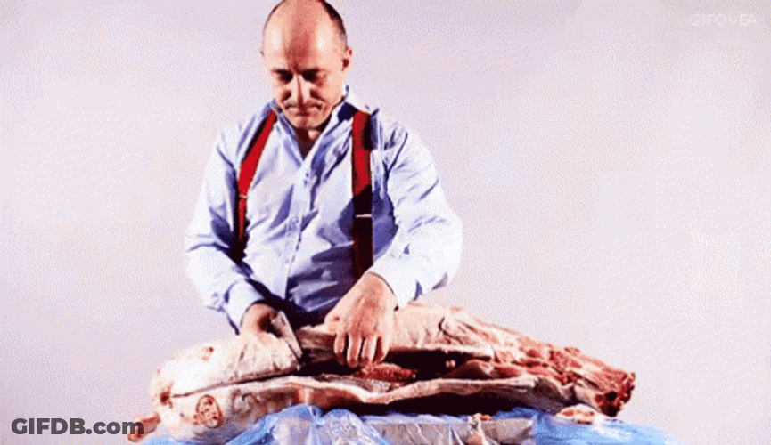 Butcher Chopping Meat GIF