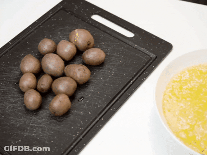 Butter Mashed Potatoes Cooking GIF