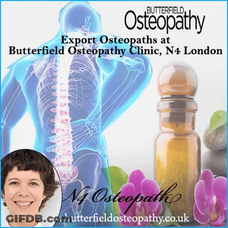 Butterfield Osteopathy Skeleton And Oil Bottle GIF