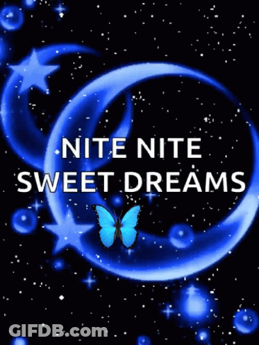Butterfly Flying Near Purple Moon GIF