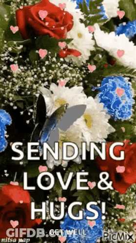 Butterfly Flying Over Flowers Sending Love GIF