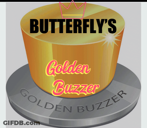 Butterfly Golden Buzzer Gold Top Hat Logo GIF