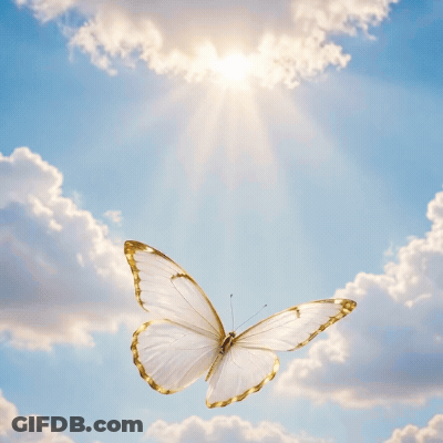 Butterfly In Sky With In Loving Memory Of Dolly GIF