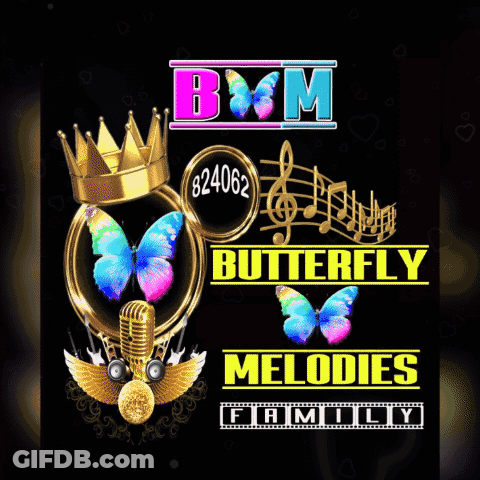 Butterfly Melodies Family Logo With Crown GIF