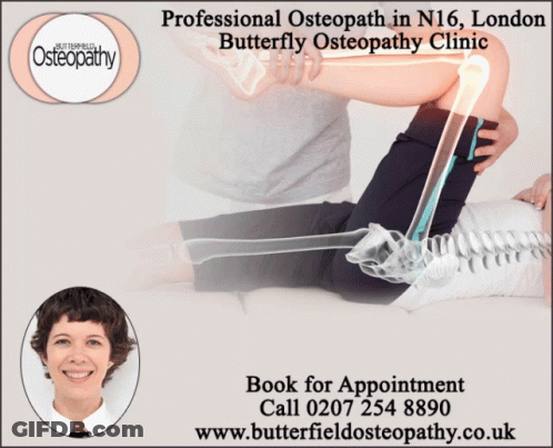 Butterfly Osteopathy Clinic Advertisement Man Getting Massage GIF