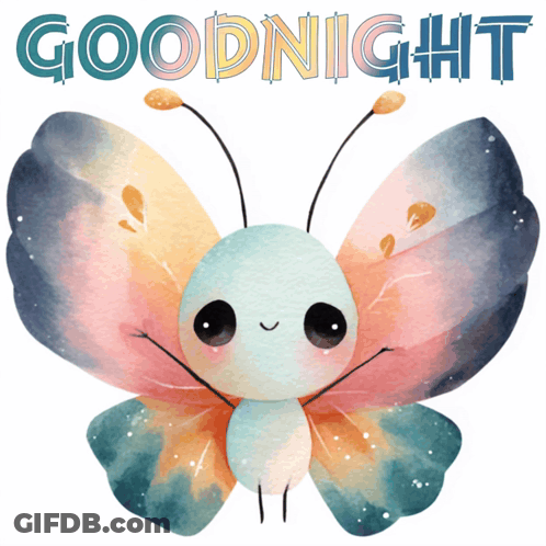 Butterfly Saying Goodnight GIF