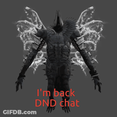 Butterfly Saying I'm Back DnD Chat GIF