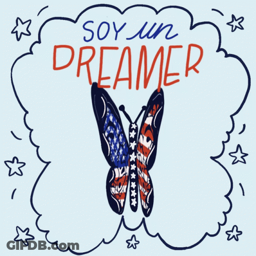 Butterfly Saying Soy Un Dreamer GIF
