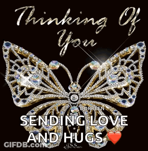 Butterfly Thinking Of You Sending Love And Hugs GIF