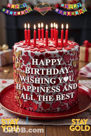 Butterfly With Balloons Happy Birthday Card GIF