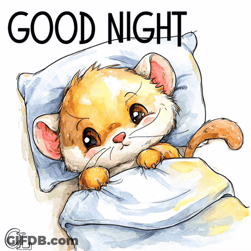 Butterfly With Good Night Text GIF