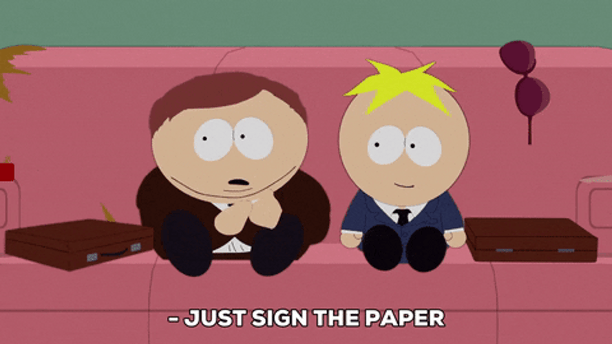 Butters Just Sign The Paper GIF